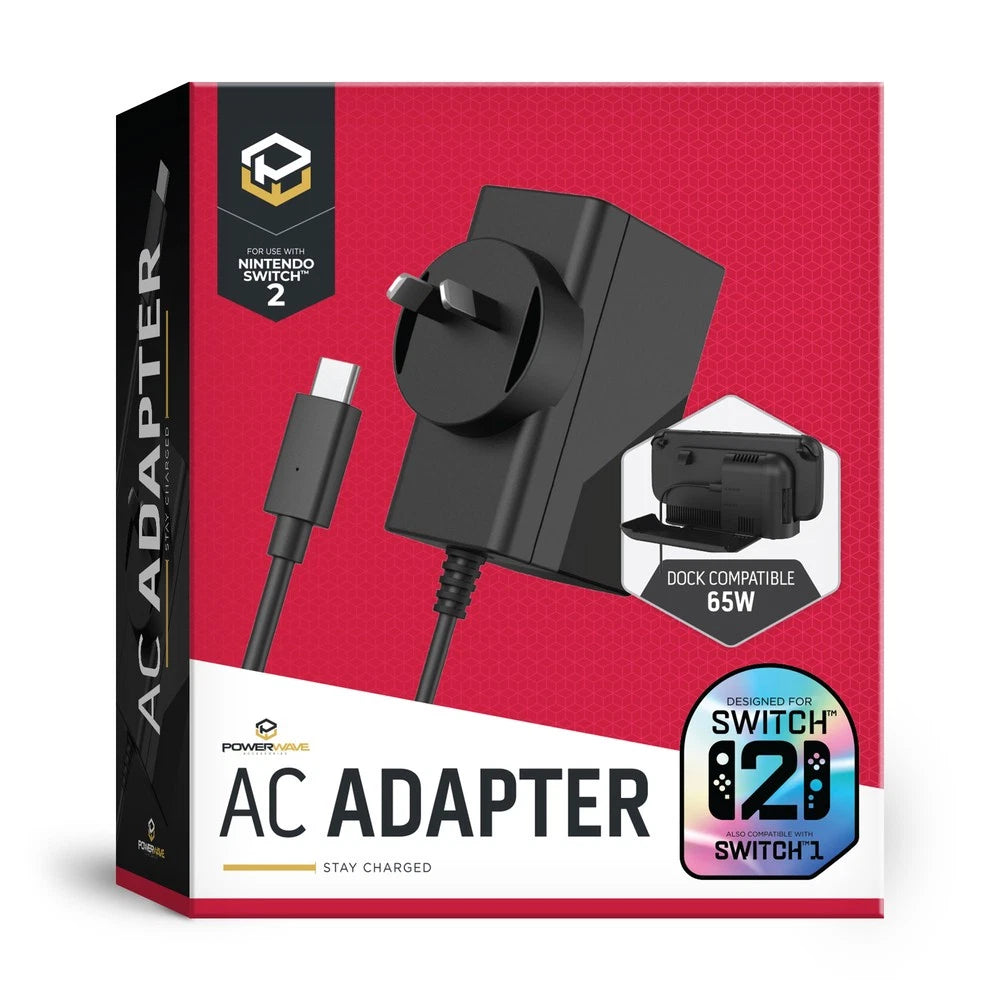 Powerwave AC Adapter for Nintendo Switch 2 Power Cable NEW