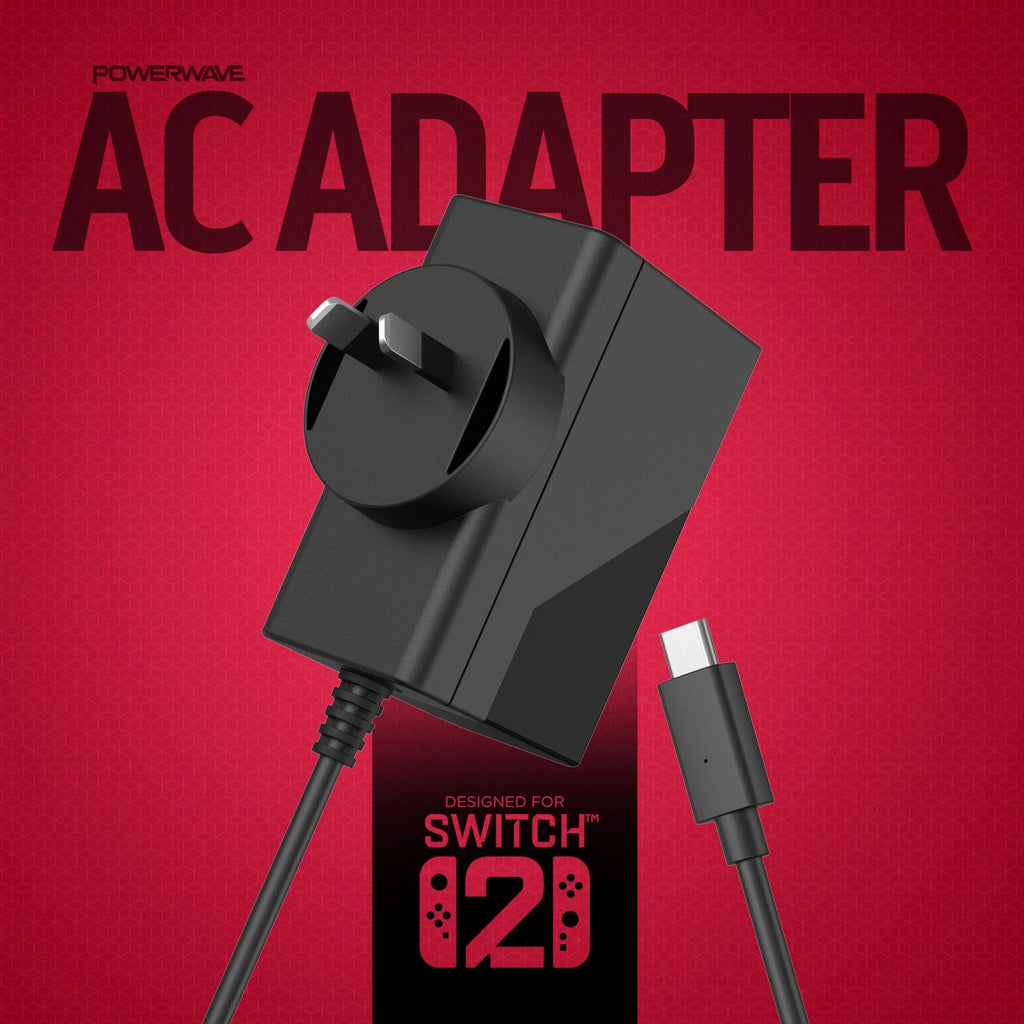 Powerwave AC Adapter for Nintendo Switch 2 Power Cable NEW