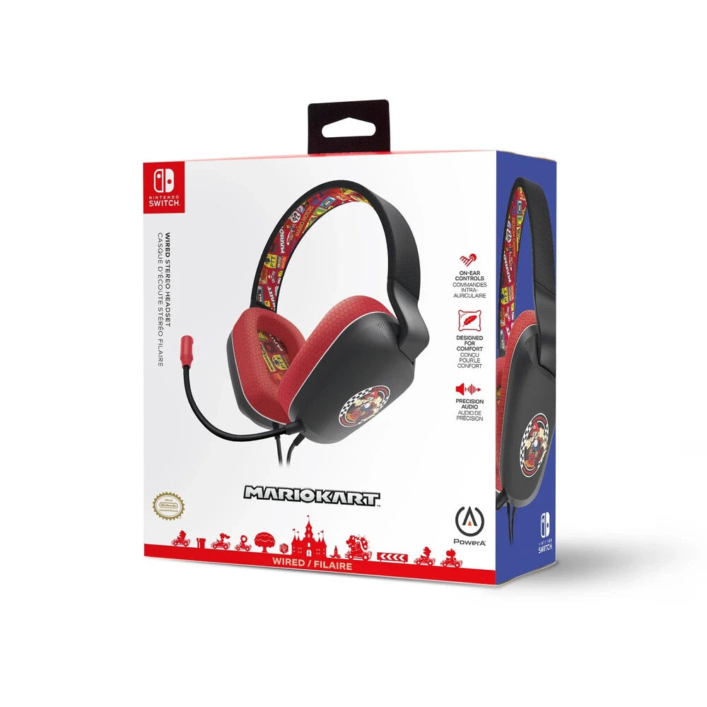 Powera Wired Stereo Headset for Nintendo Switch Mario Kart Rivals NEW