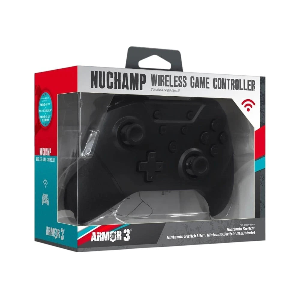Armor 3 Nuchamp Wireless Game Controller for Nintendo Switch (Black) NEW