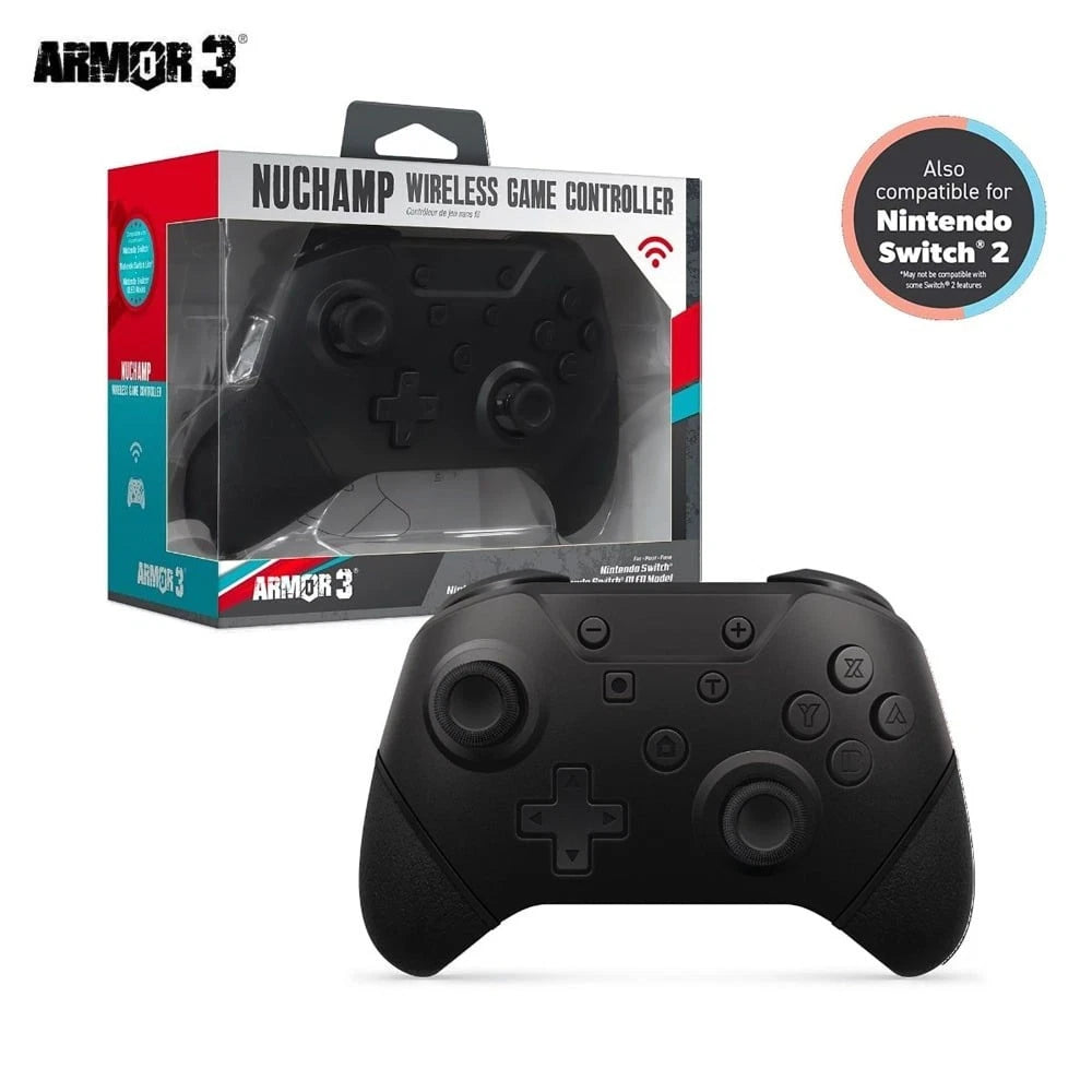 Armor 3 Nuchamp Wireless Game Controller for Nintendo Switch (Black) NEW
