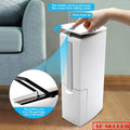Slim Dustbin Bathroom Garbage Bin Lid Trash Can with Toilet Brush Waste Basket