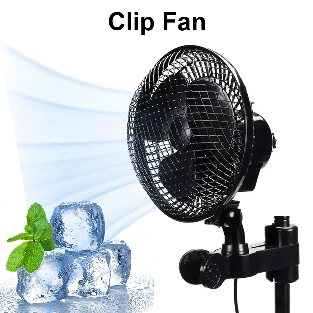Hydroponics 2 Speed Clip Fan Vertical 6" Inch Oscillating Fan Fit Grow Tent Pole