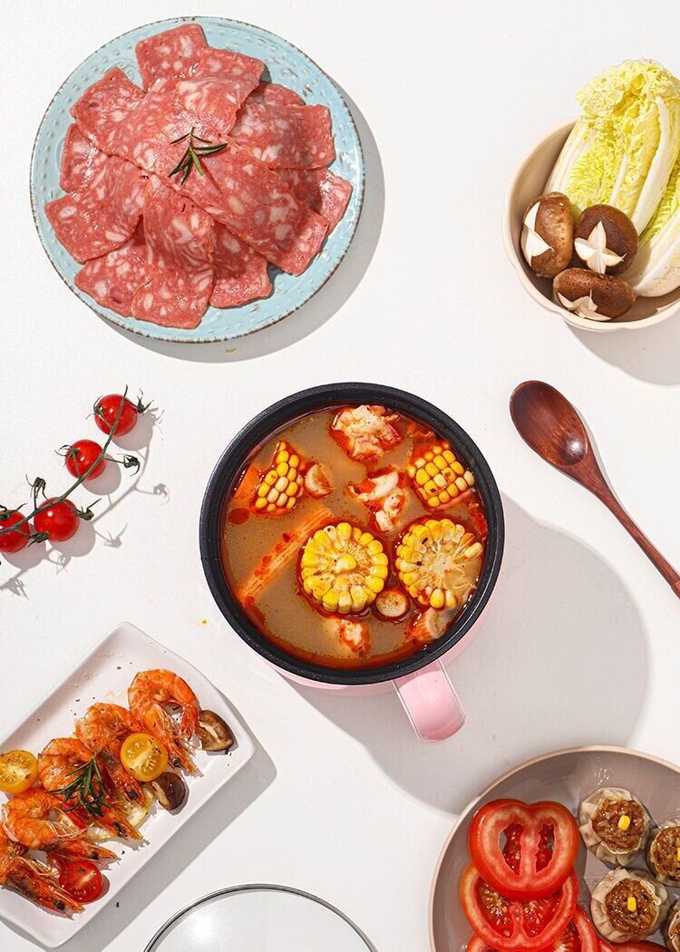 1.8L Portable Electric Mini Rice Cooker Non-Stick Soup Cooker Multi Cooking