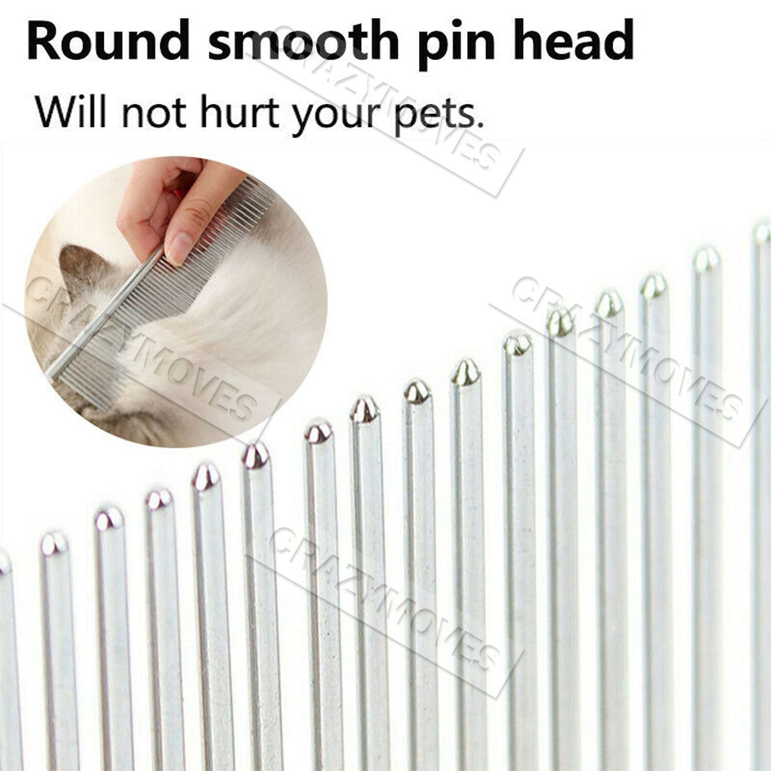 Stainless Steel Teeth Metal Comb Brush Pet Cat Dog Hair Grooming Trimmer