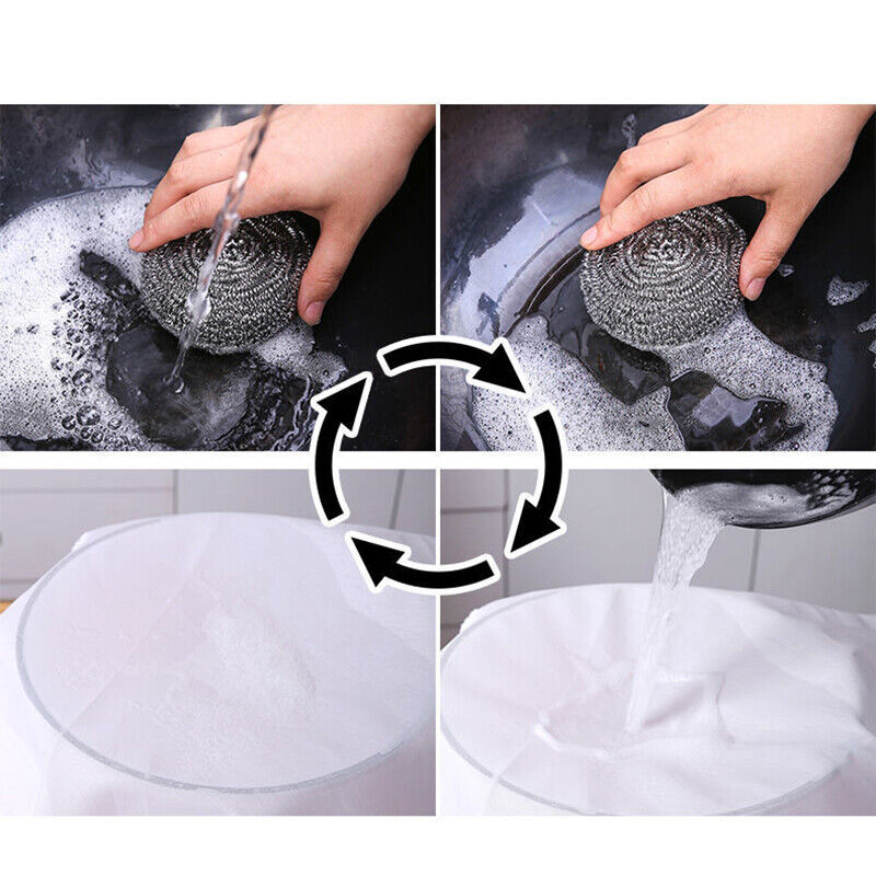 Stainless Steel Scourers Steel Wool Scrubber Pad Used for Dishes Pots 6 Pack