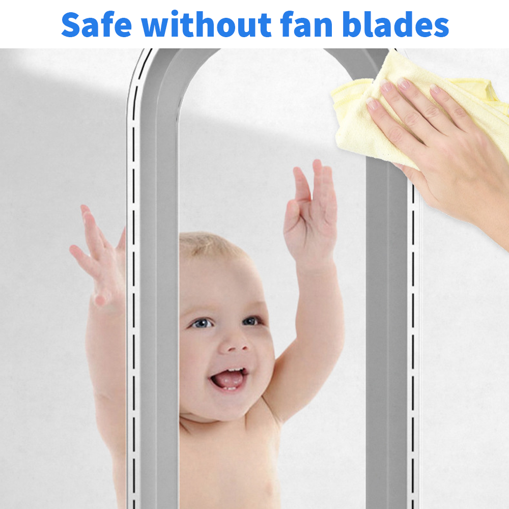 16" Bladeless Fan Airflow Cooling Fan Low Db with Remote Control Summer Coolers