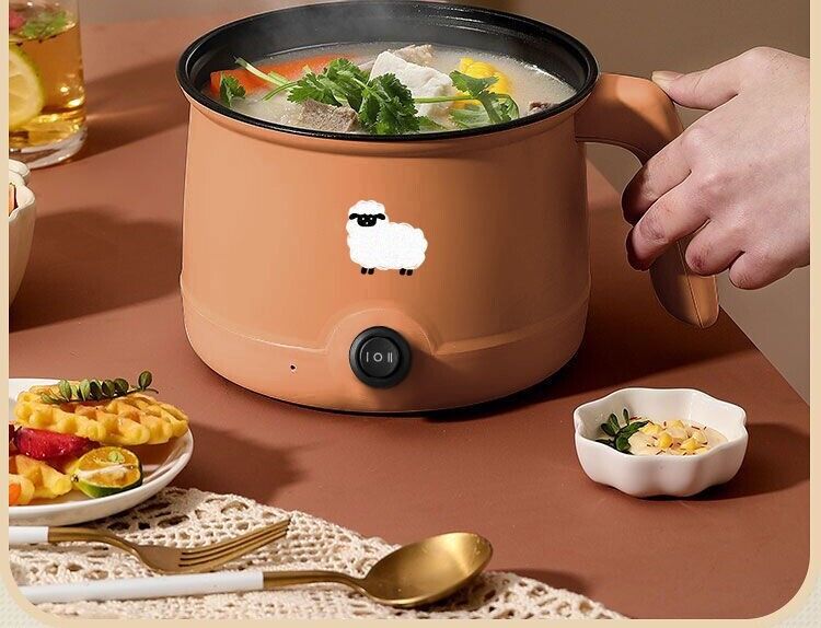 1.8L Portable Electric Mini Rice Cooker Non-Stick Soup Cooker Multi Cooking