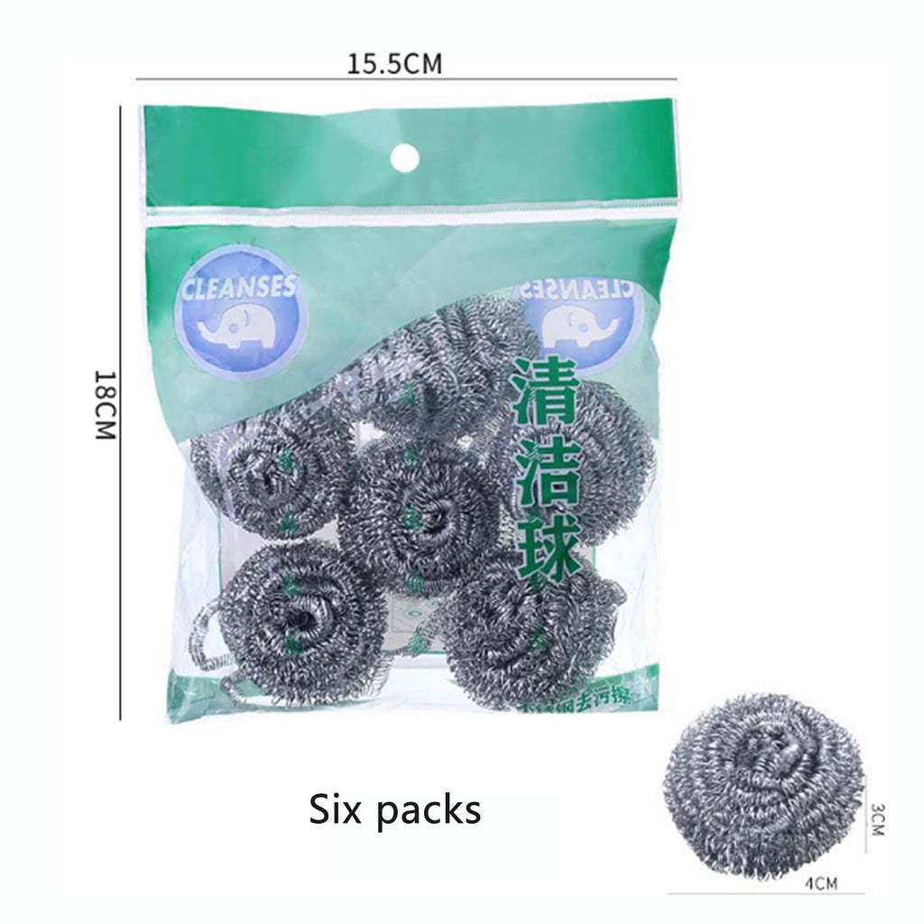 Stainless Steel Scourers Steel Wool Scrubber Pad Used for Dishes Pots 6 Pack
