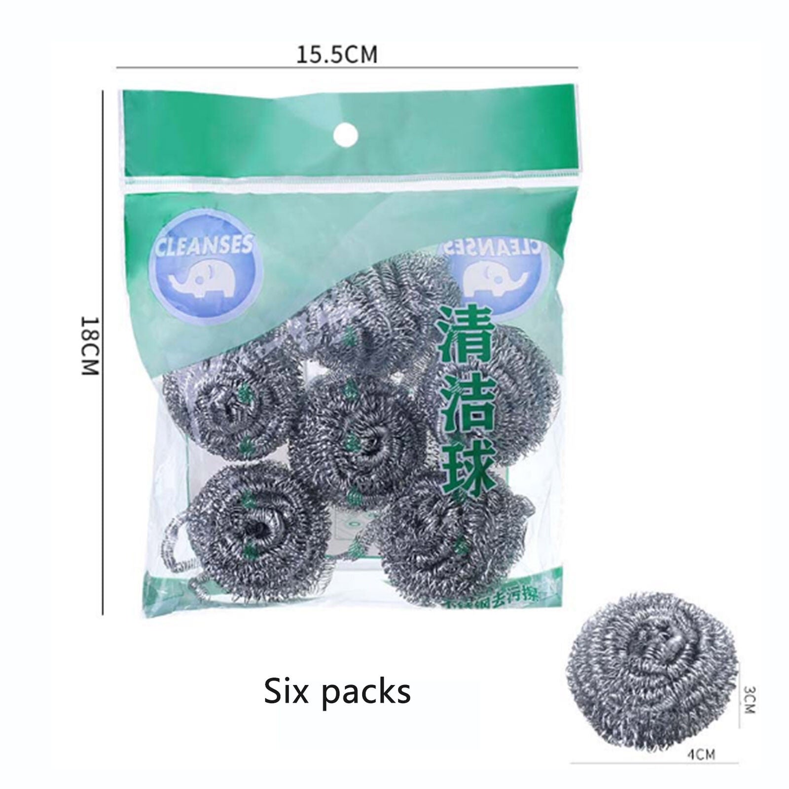 Stainless Steel Scourers Steel Wool Scrubber Pad Used for Dishes Pots 6 Pack