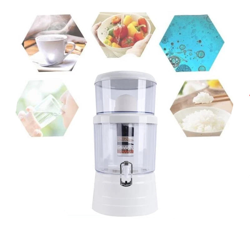 16L Benchtop 8 Stage Water Filter Ceramic Miner Carbon Stone Dispenser Purifier