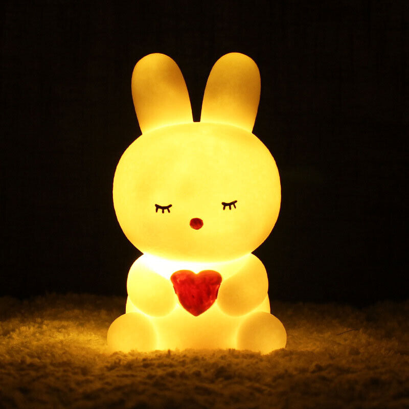 Kids Lamp Night Light Bedside Desk Lampshade Bunny Star Moon Bed Side Gift AU