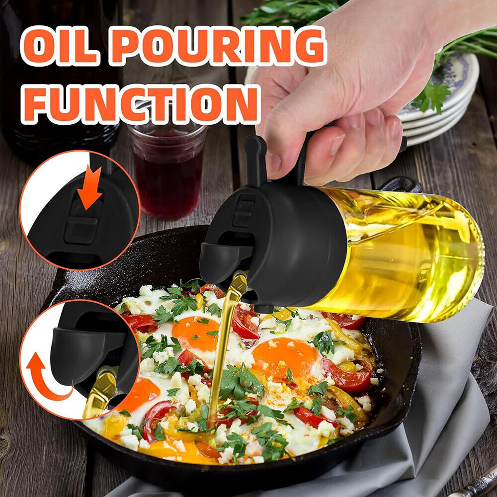 2 In1 Olive Oil Sprayer Dispenser Cooking Baking BBQ Spray Bottle Kitchen Tool.