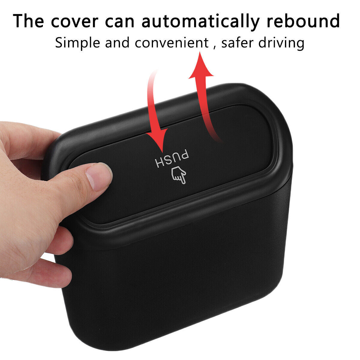 2Pcs Universal Car Trash Bin Can Auto Waste Garbage Dust Dustbin Box Case Holder