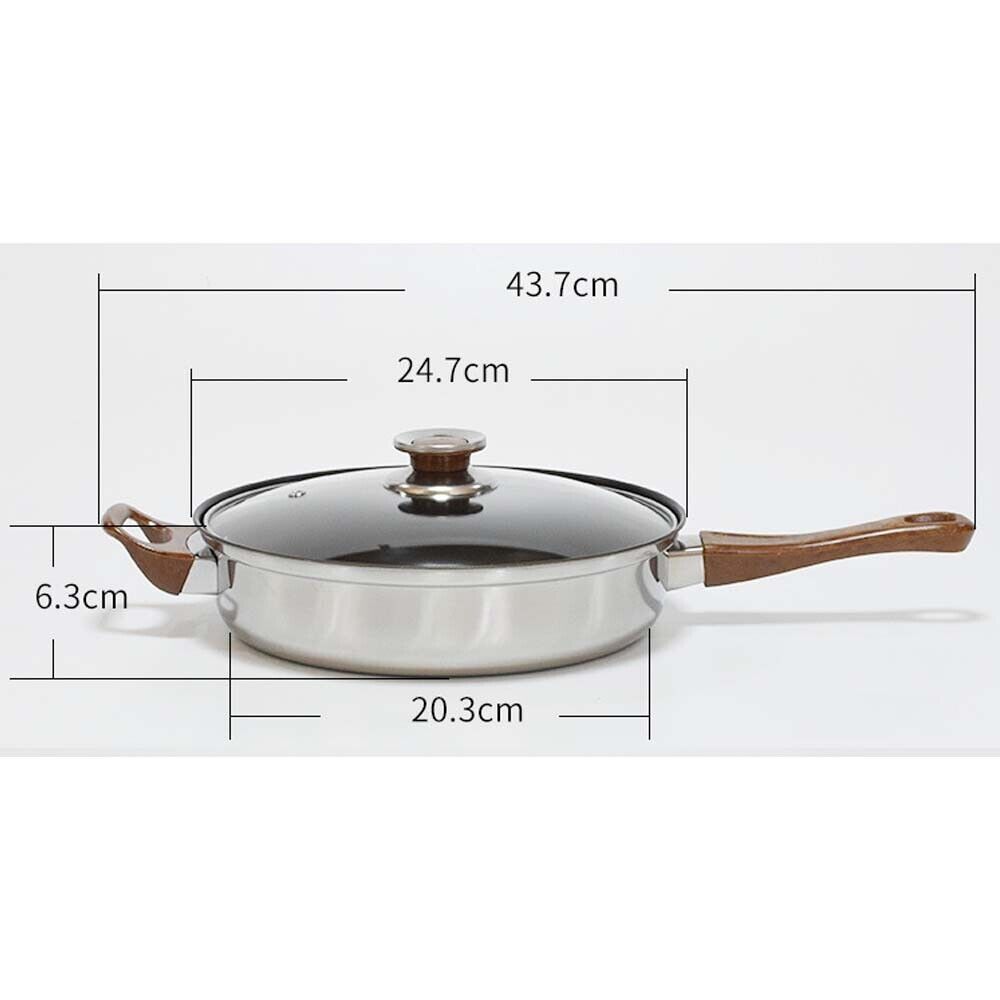 12Piece Cookware Set Kitchen Stainless Steel Stock Pot Pan Sets Saucepan Casser