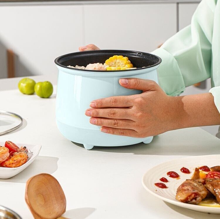 1.8L Portable Electric Mini Rice Cooker Non-Stick Soup Cooker Multi Cooking