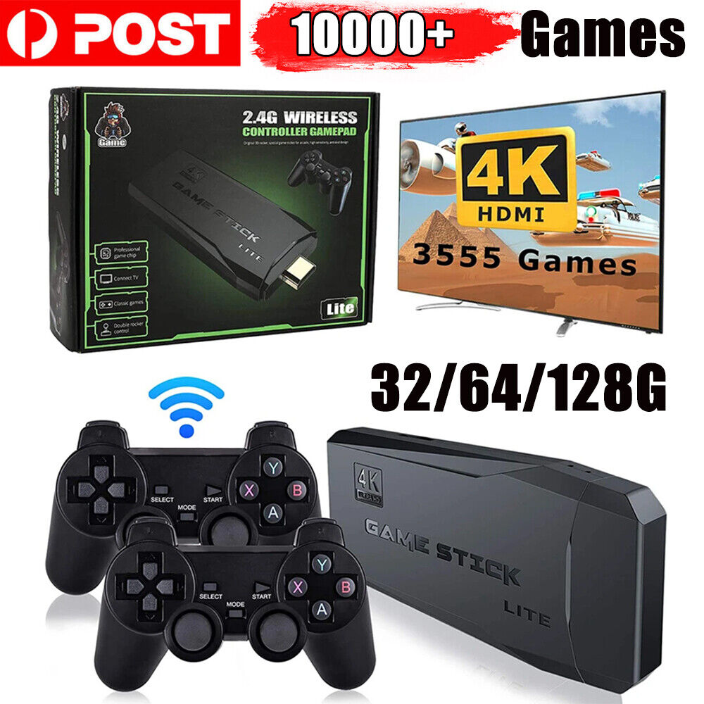 20000+ 4K HDMI TV Video Game Stick Retro Gaming Console W/ 2 Wireless Controller