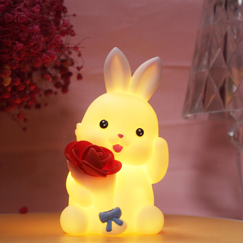 Kids Lamp Night Light Bedside Desk Lampshade Bunny Star Moon Bed Side Gift AU
