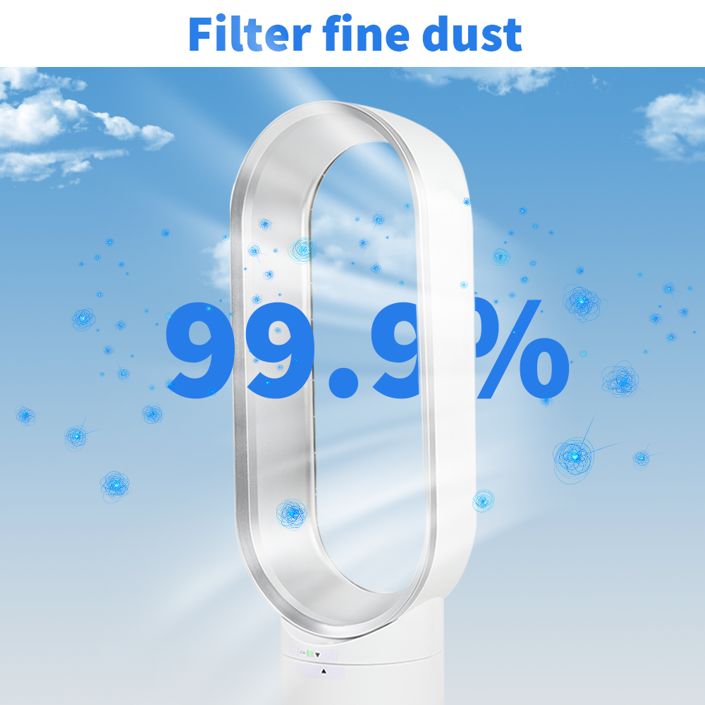 16" Bladeless Fan Airflow Cooling Fan Low Db with Remote Control Summer Coolers