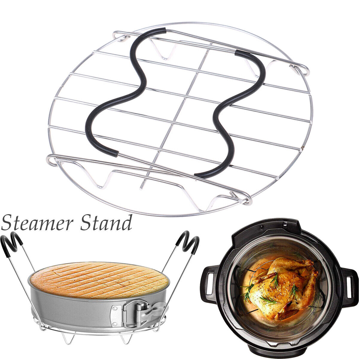 Instant Pressure Cooker Pot Heating Cooking Steam Rack Steaming Tray with Handle