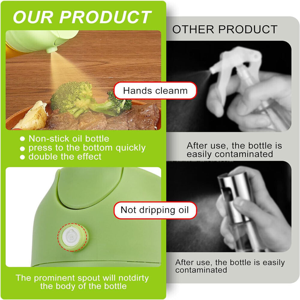 2 In1 Olive Oil Sprayer Dispenser Cooking Baking BBQ Spray Bottle Kitchen Tool.