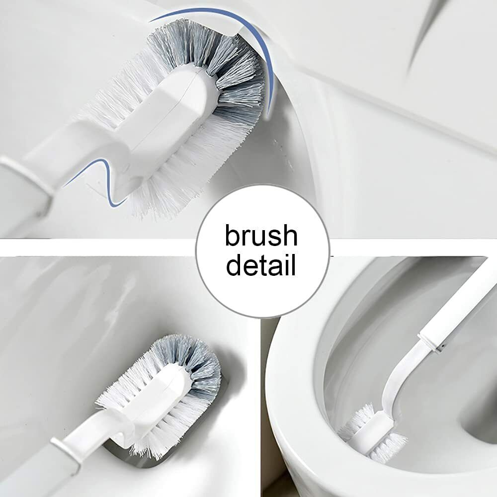 Slim Dustbin Bathroom Garbage Bin Lid Trash Can with Toilet Brush Waste Basket