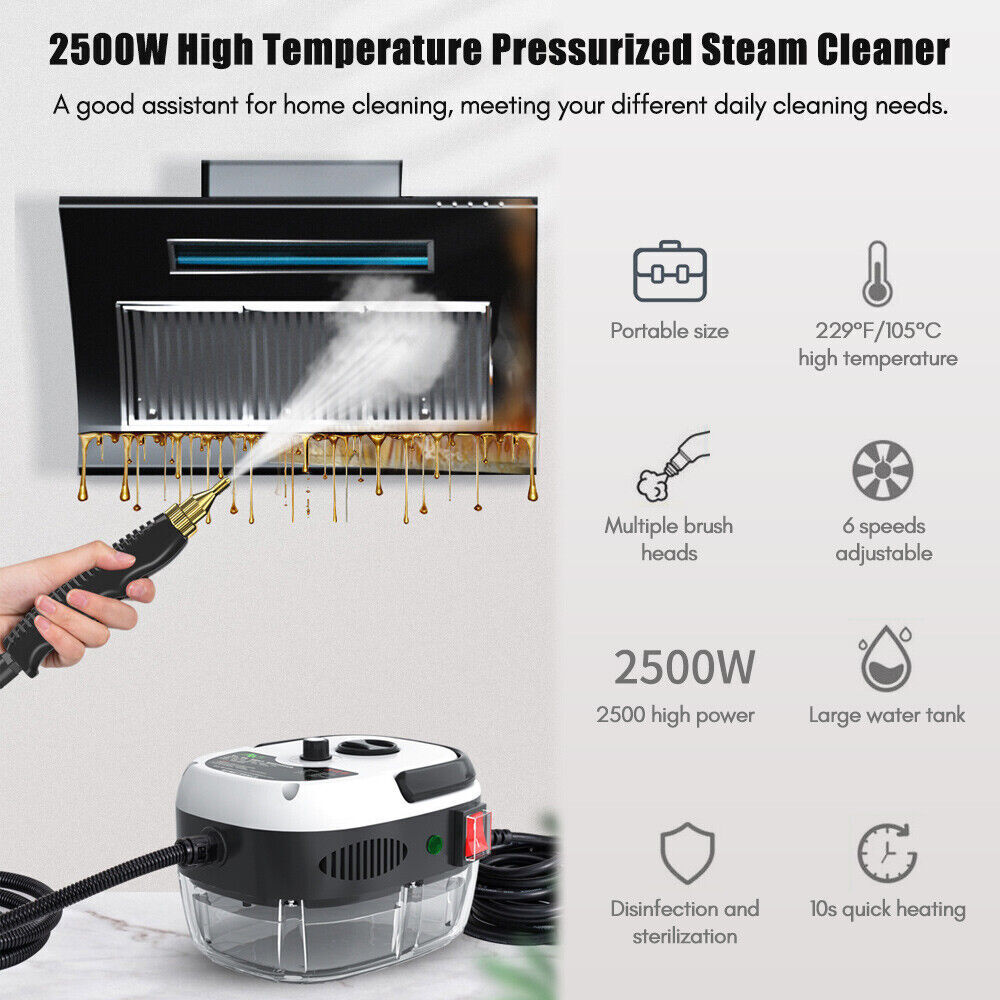 2500W Steam Cleaner High Temperature Household Kitchen Cleaning High Pressure