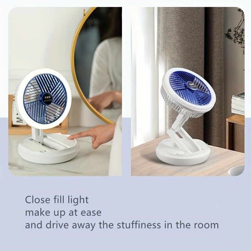 Folding Cooling Fan Rechargeable Wall Mounted Fan Remote Control for Home Office