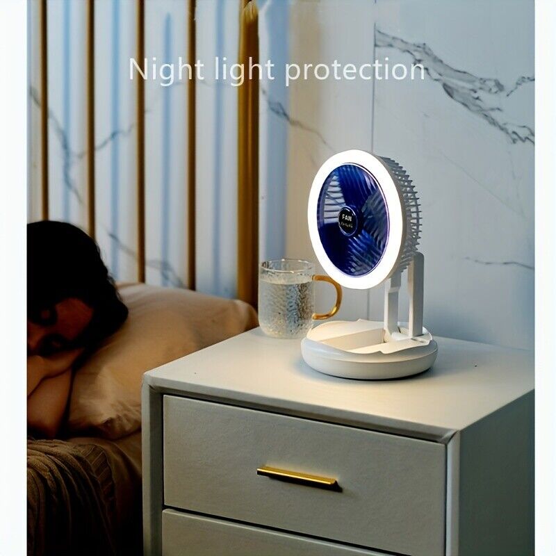 Folding Cooling Fan Rechargeable Wall Mounted Fan Remote Control for Home Office