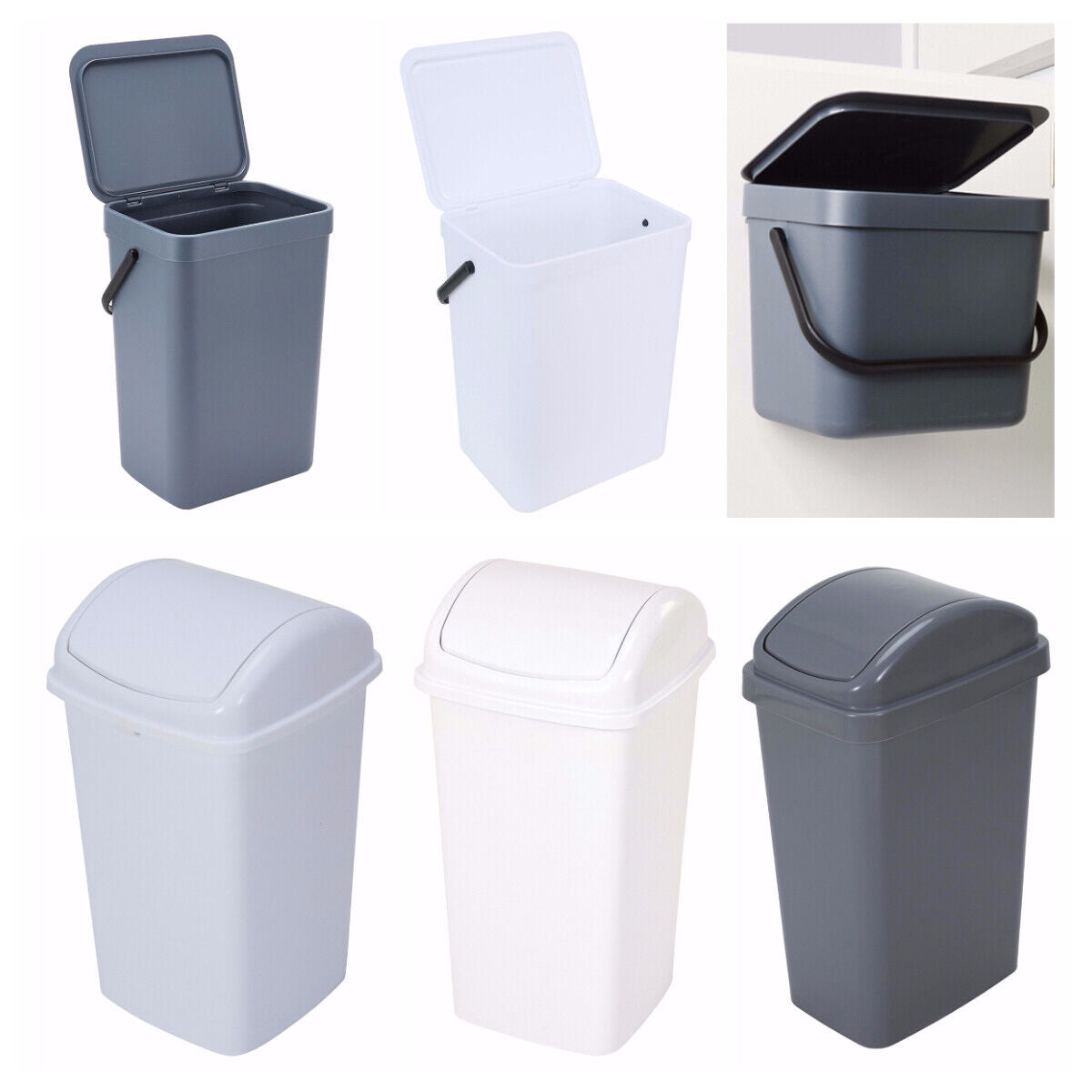 5-55L Rubbish Bin Kitchen Home Garbage Dust Waste Trash Plastic Lid Bin S-Large