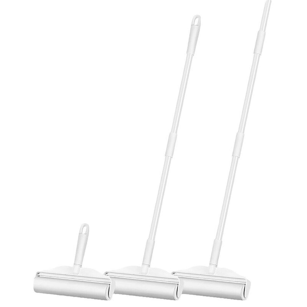 Dual Purpose Pet Hair Removal Roller Long Handle Sticky Lint Brush for Bed Floor