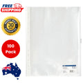 Pack Of 100 Sheet Protectors A4 Clear Plastic Sleeves Page Protectors Stationery
