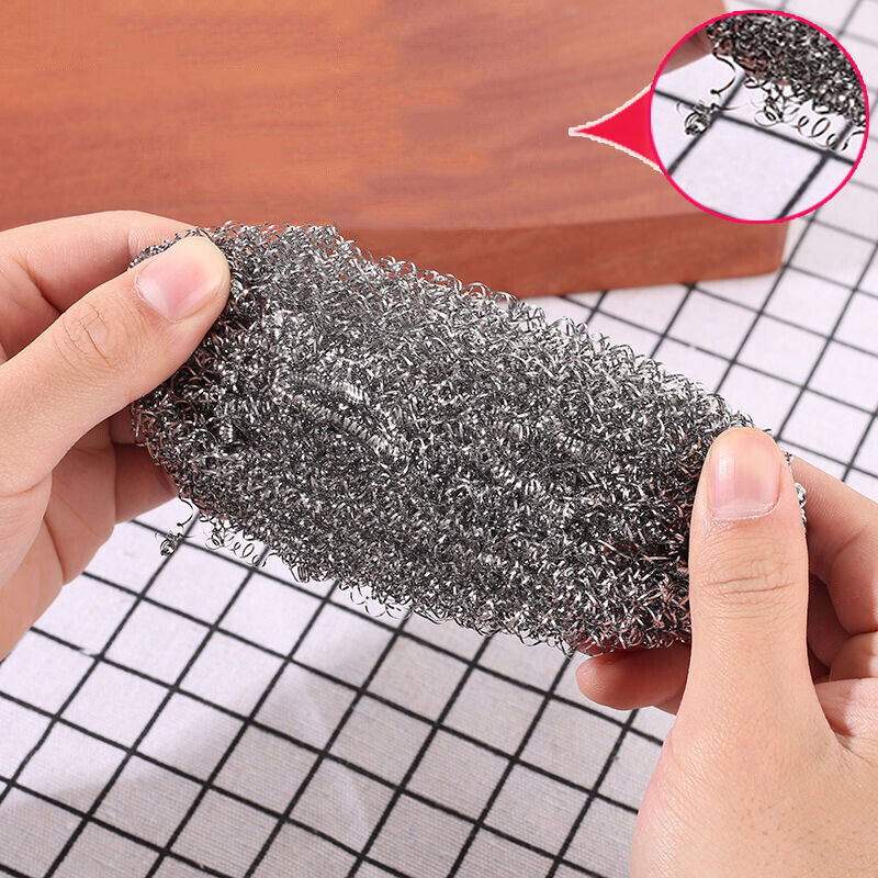 Stainless Steel Scourers Steel Wool Scrubber Pad Used for Dishes Pots 6 Pack