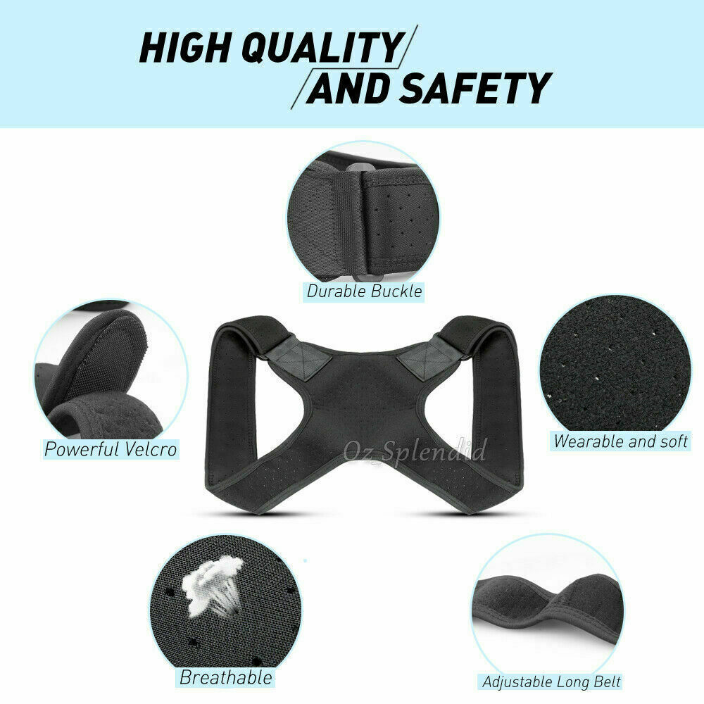 Adjustable Posture Corrector Back Shoulder Support Belt Body Brace Back Unisex