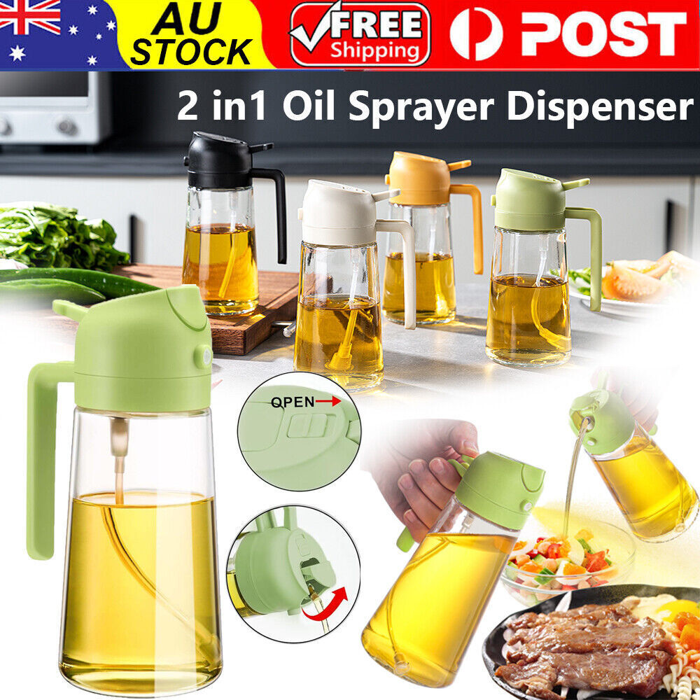 2 In1 Olive Oil Sprayer Dispenser Cooking Baking BBQ Spray Bottle Kitchen Tool.