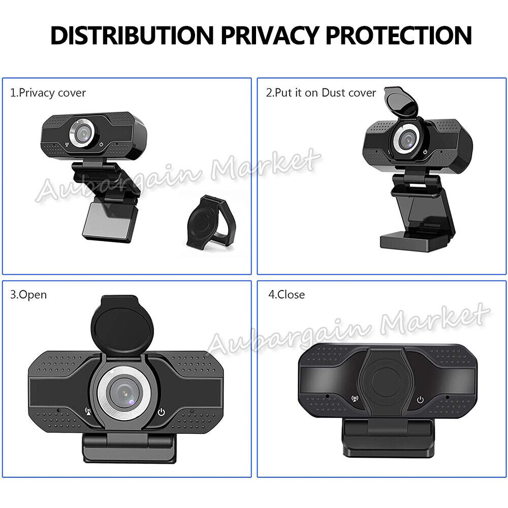 1080P Full HD Webcam USB 2.0  Laptop Web & PC Desktop Camera with Microphone