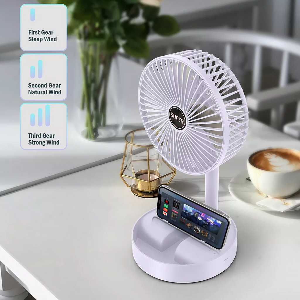 Portable Desk Fan Foldable USB Table Fan Rechargeable Fan Mini Cooling Fans