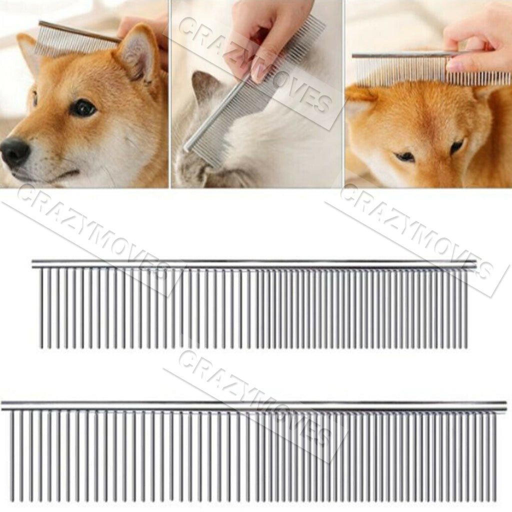 Stainless Steel Teeth Metal Comb Brush Pet Cat Dog Hair Grooming Trimmer