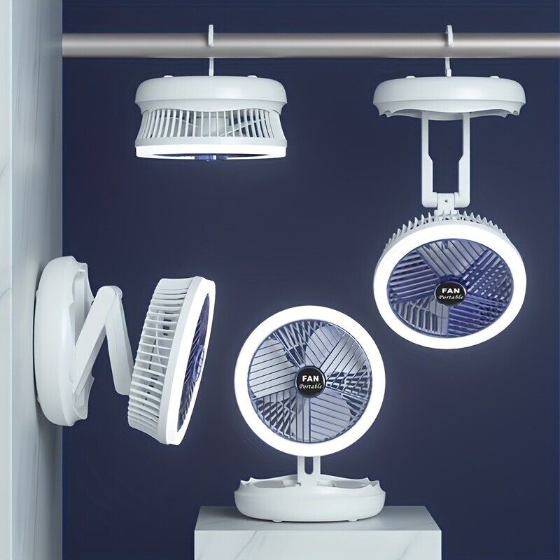 Folding Cooling Fan Rechargeable Wall Mounted Fan Remote Control for Home Office