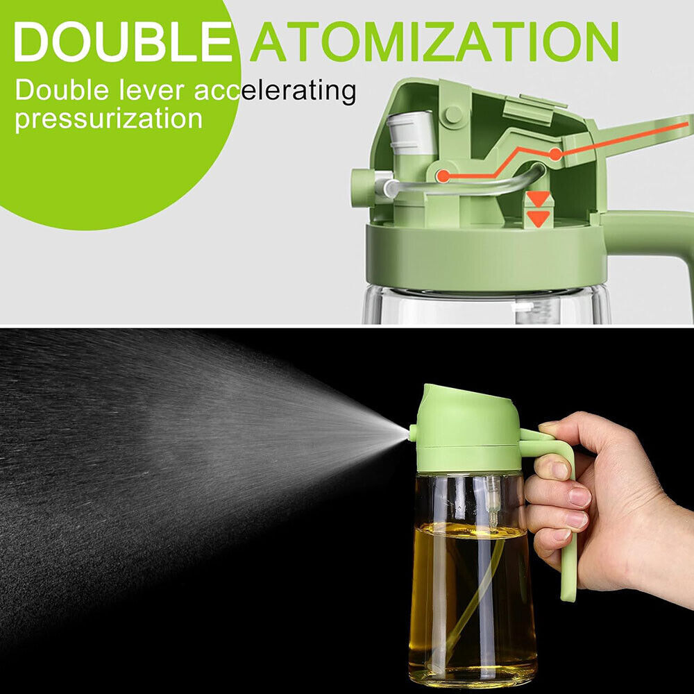 2 In1 Olive Oil Sprayer Dispenser Cooking Baking BBQ Spray Bottle Kitchen Tool.