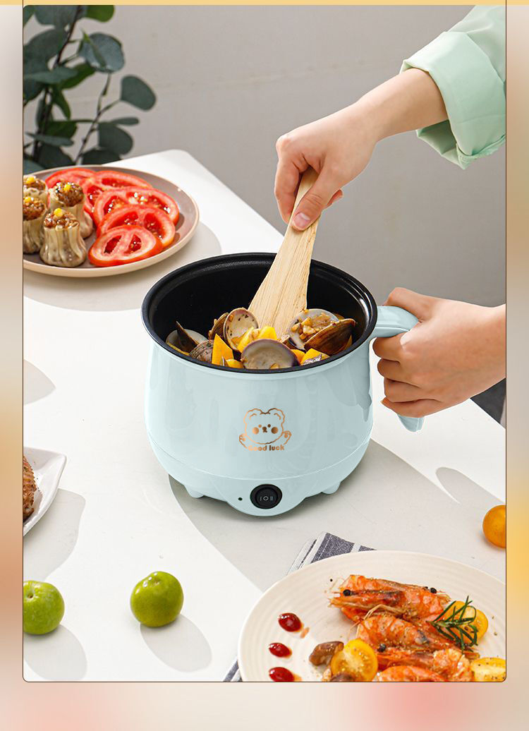 1.8L Portable Electric Mini Rice Cooker Non-Stick Soup Cooker Multi Cooking