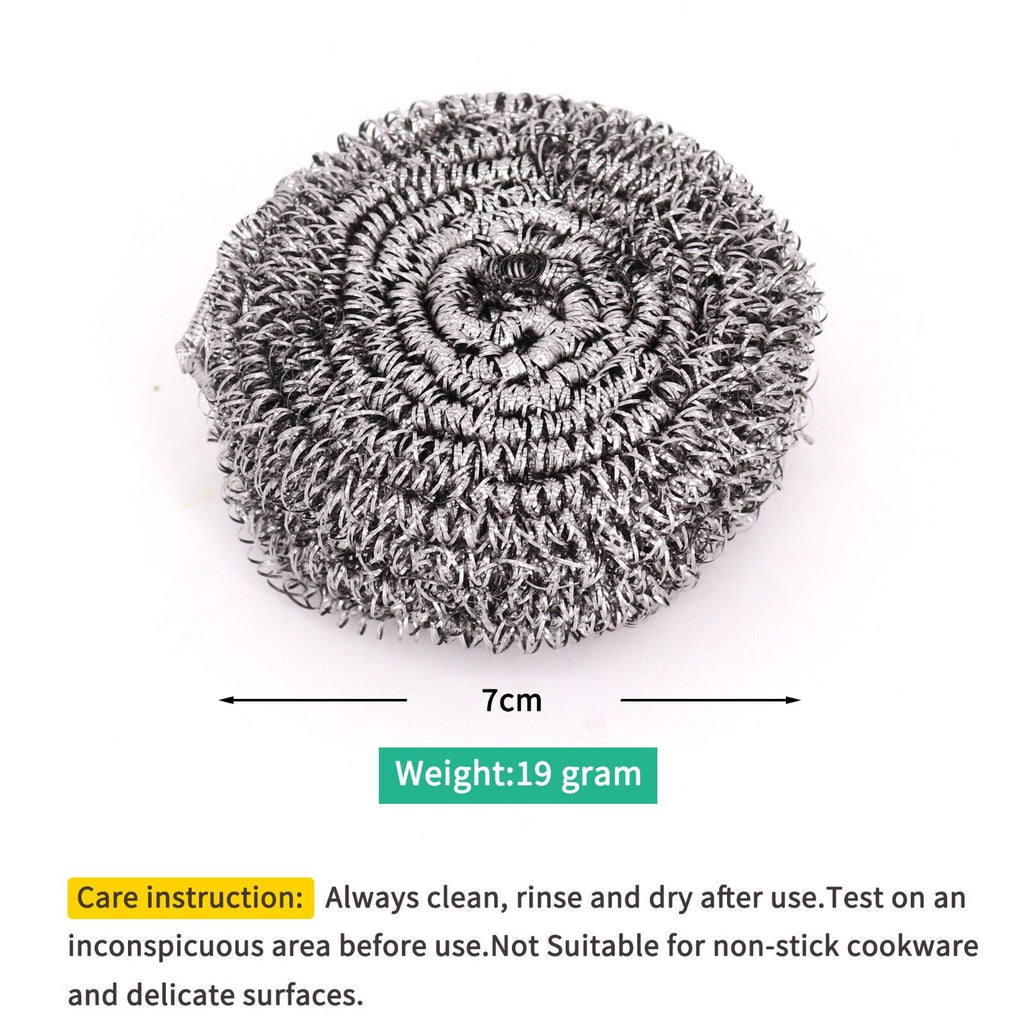 Stainless Steel Scourer Wool Sponge Steel Scrubber for Stove Pot Cooker Cleaning