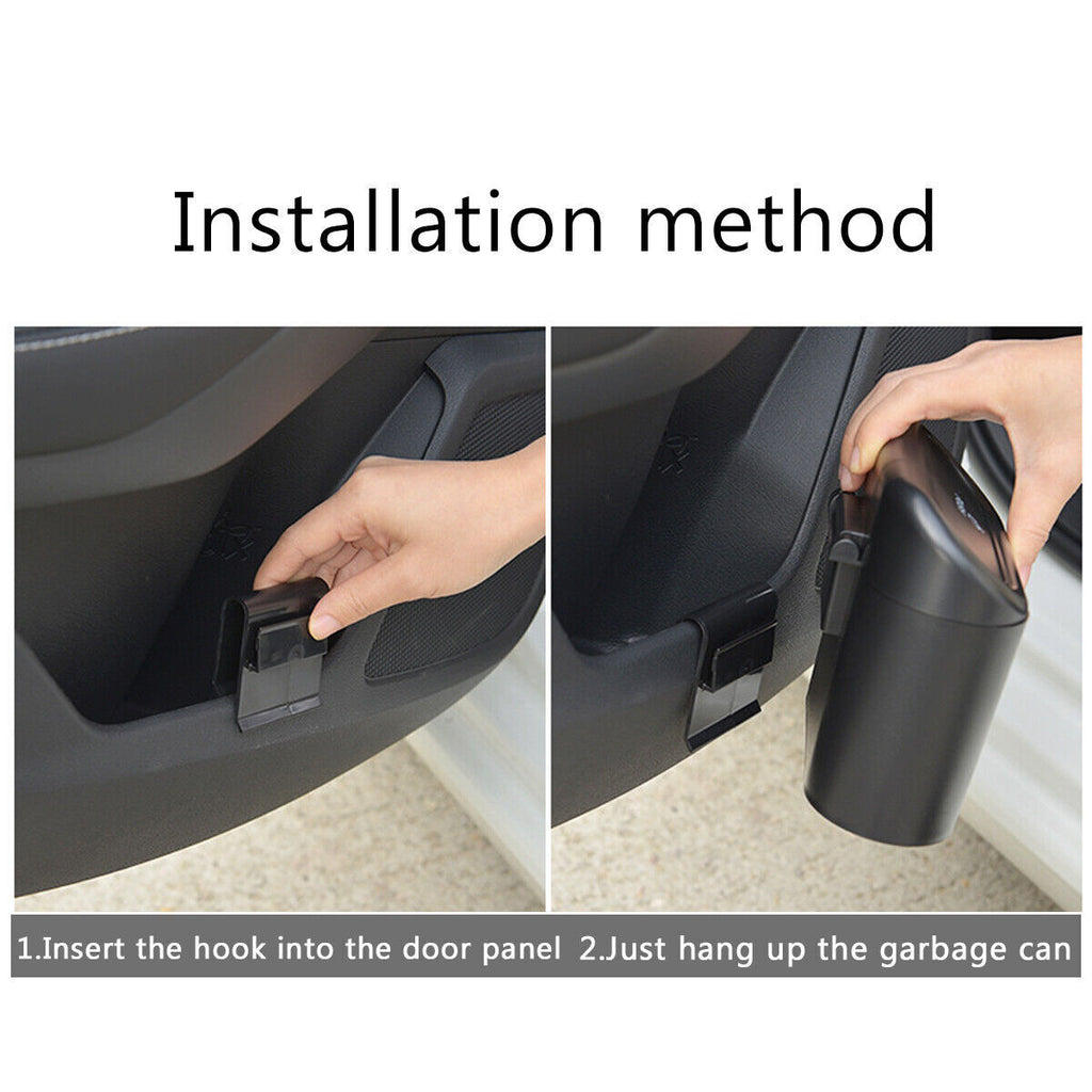 2Pcs Universal Car Trash Bin Can Auto Waste Garbage Dust Dustbin Box Case Holder