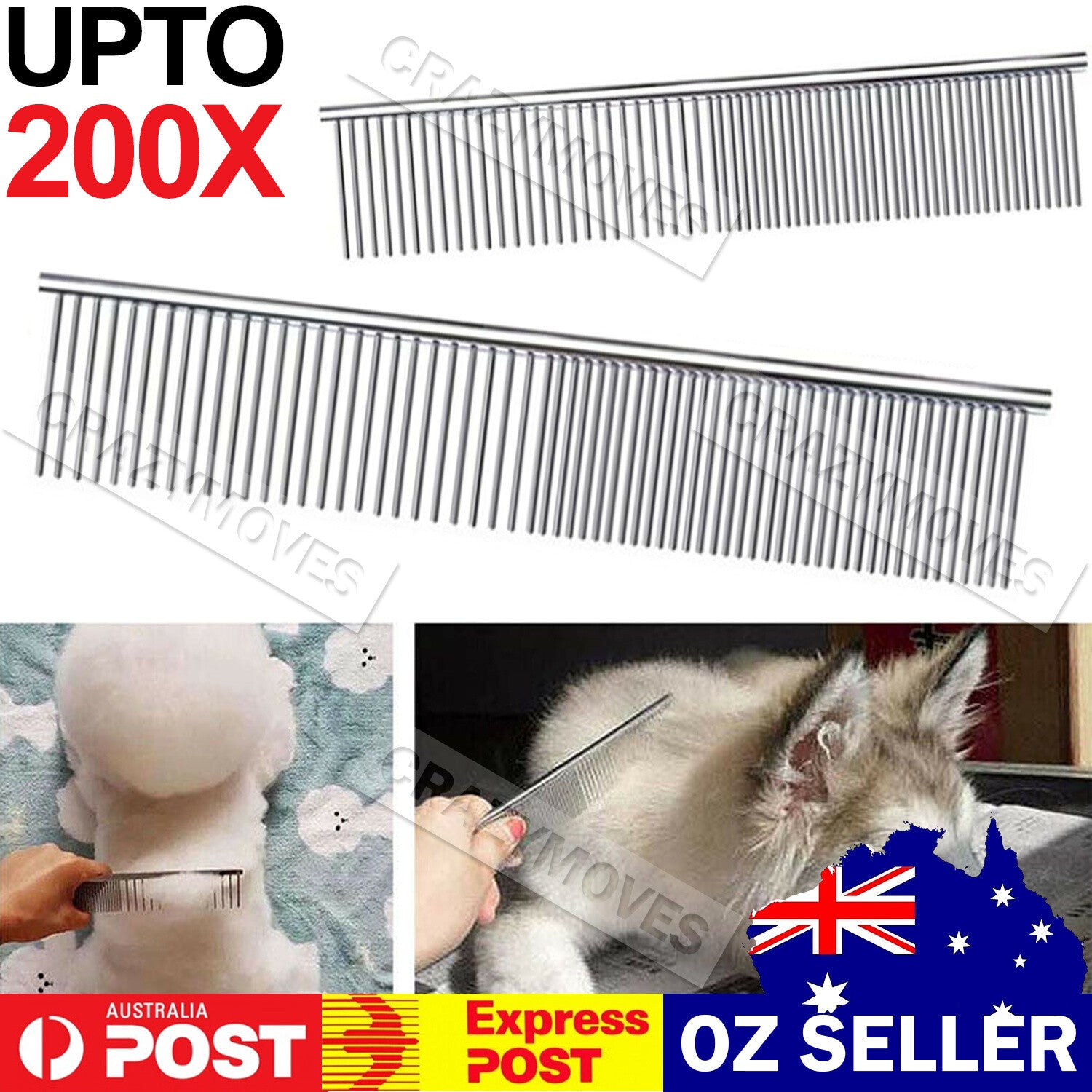 Stainless Steel Teeth Metal Comb Brush Pet Cat Dog Hair Grooming Trimmer