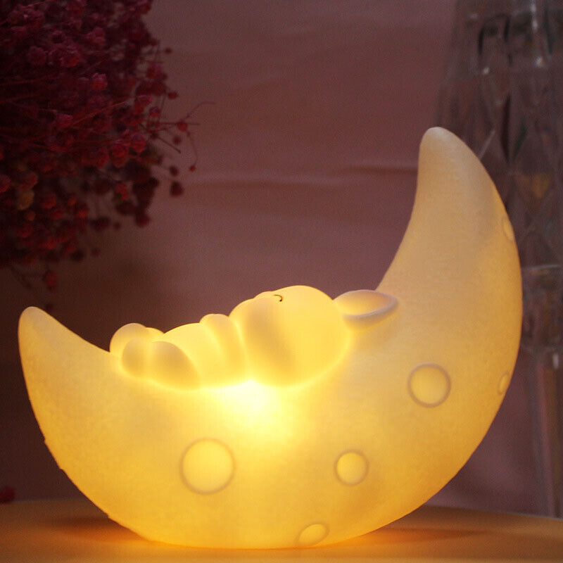 Kids Lamp Night Light Bedside Desk Lampshade Bunny Star Moon Bed Side Gift AU