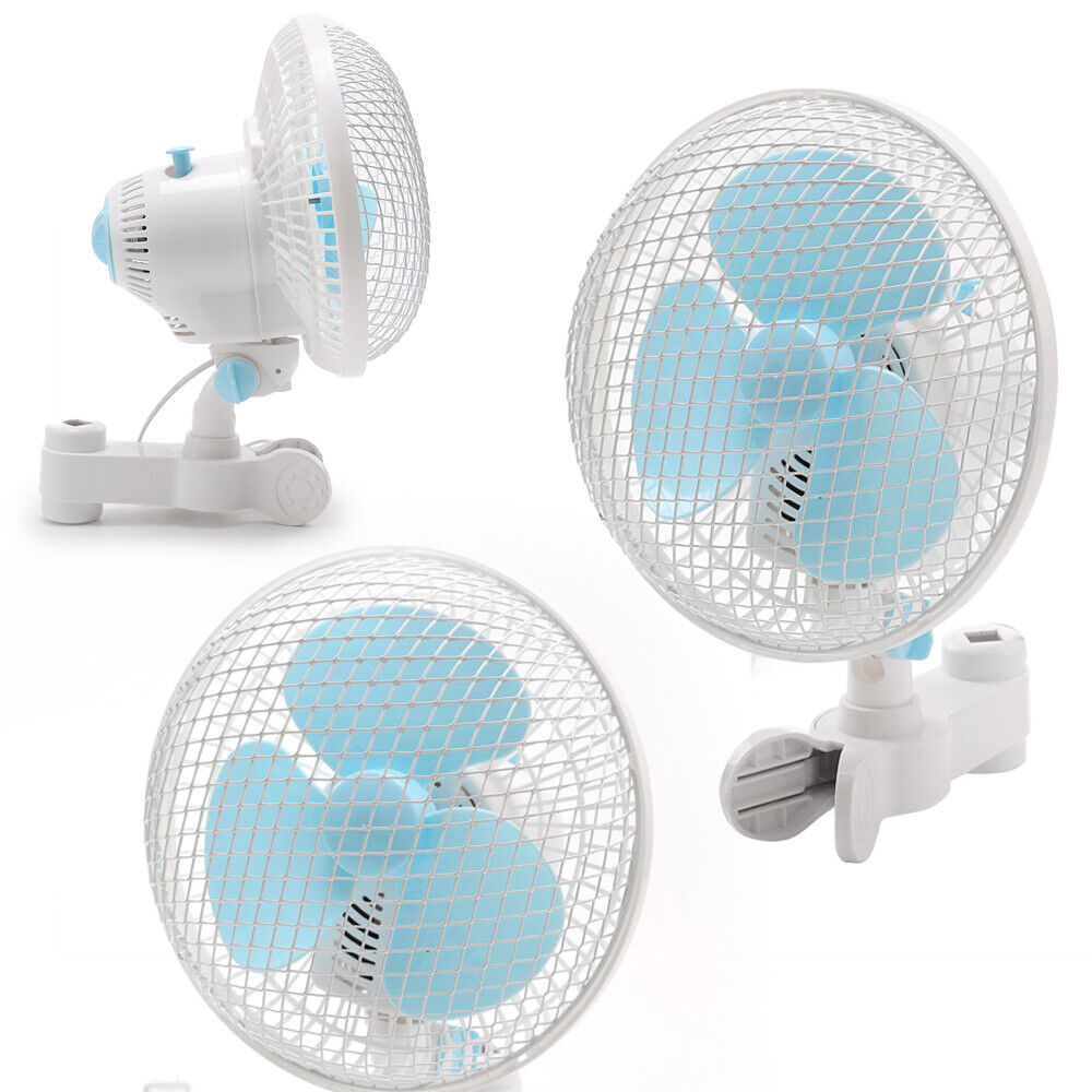 Hydroponics 2 Speed Clip Fan Vertical 6" Inch Oscillating Fan Fit Grow Tent Pole