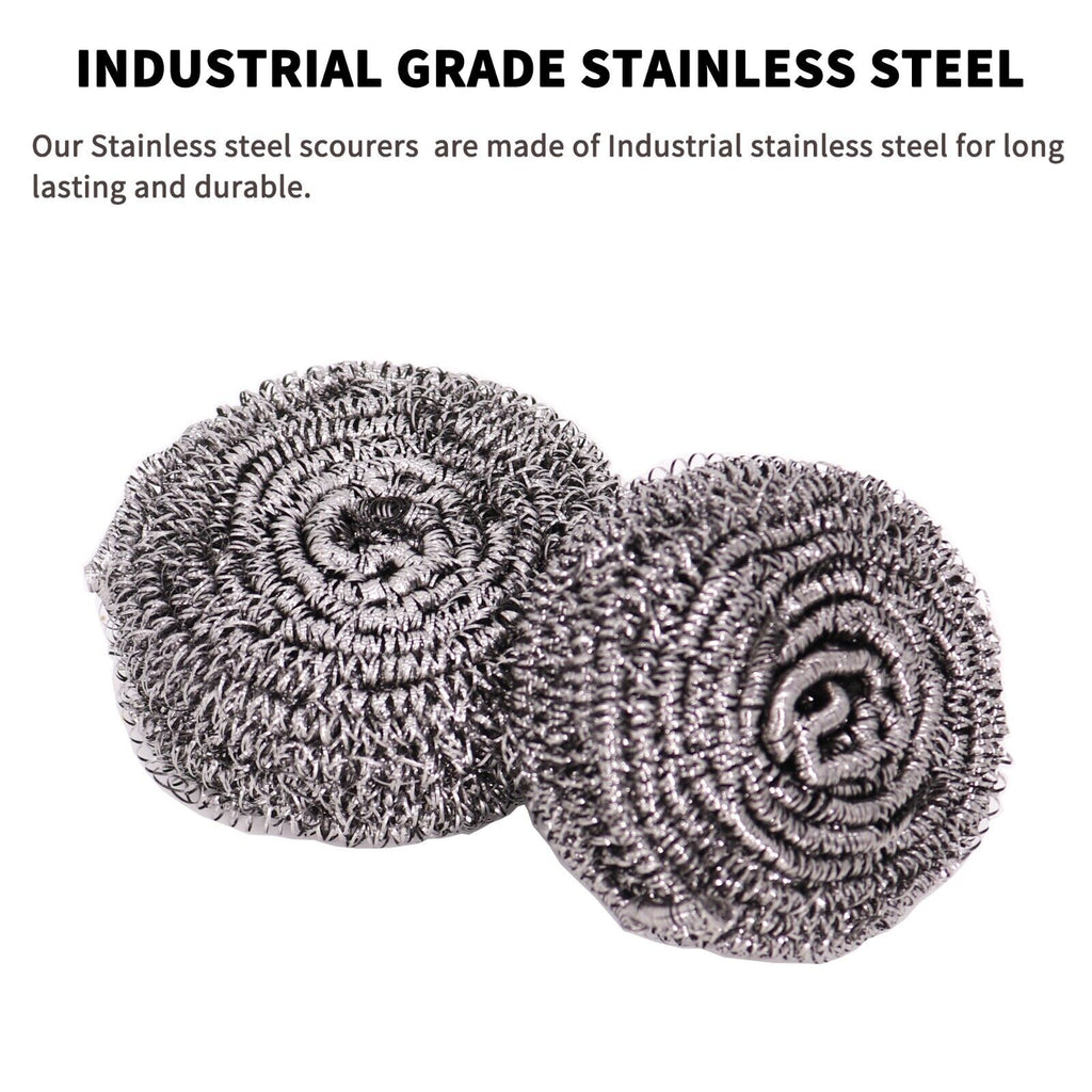 Stainless Steel Scourer Wool Sponge Steel Scrubber for Stove Pot Cooker Cleaning