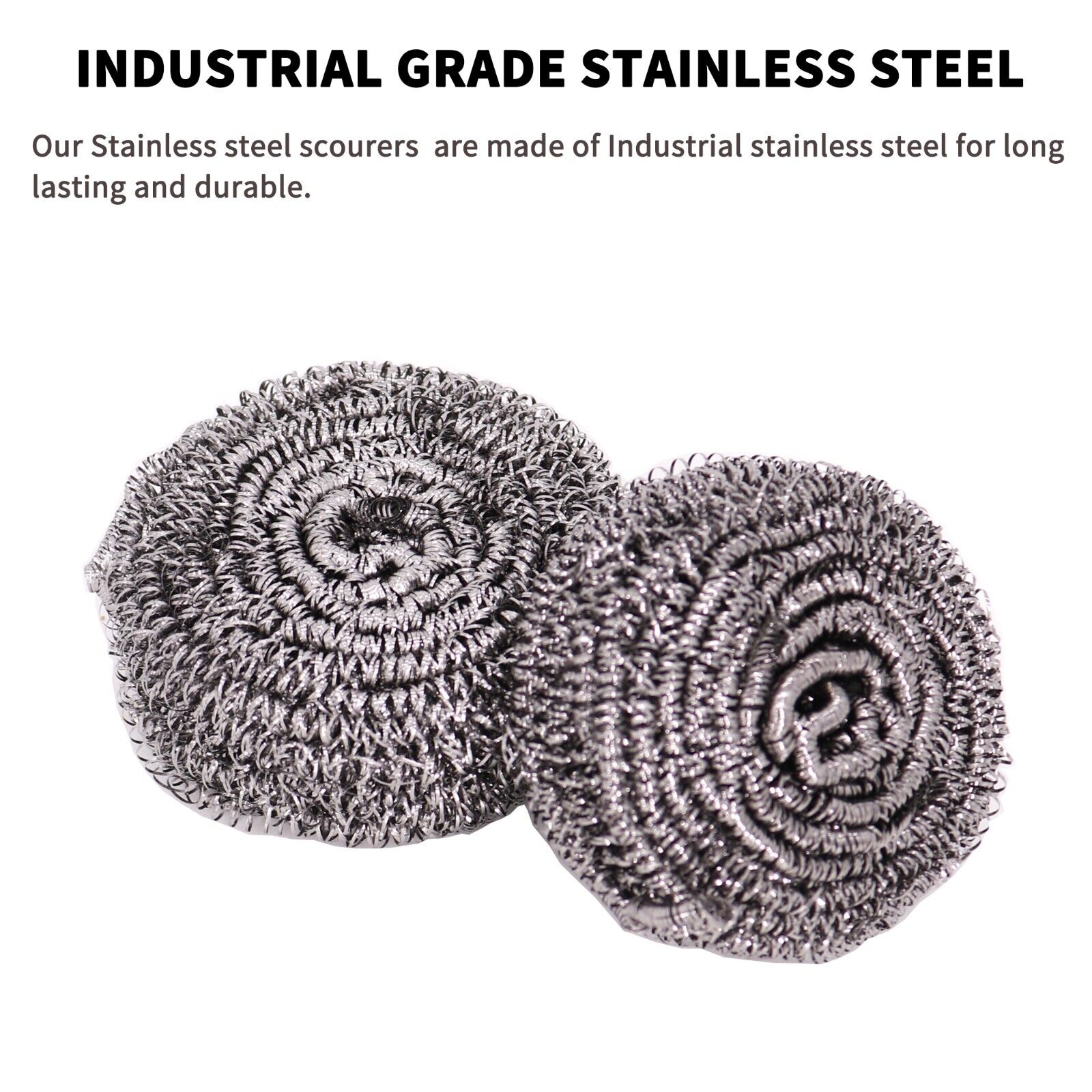 Stainless Steel Scourer Wool Sponge Steel Scrubber for Stove Pot Cooker Cleaning