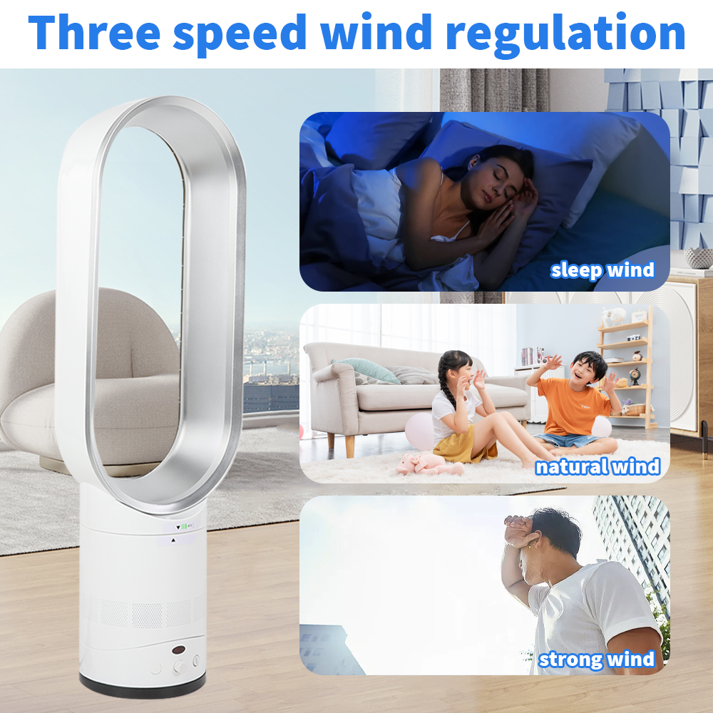 16" Bladeless Fan Airflow Cooling Fan Low Db with Remote Control Summer Coolers