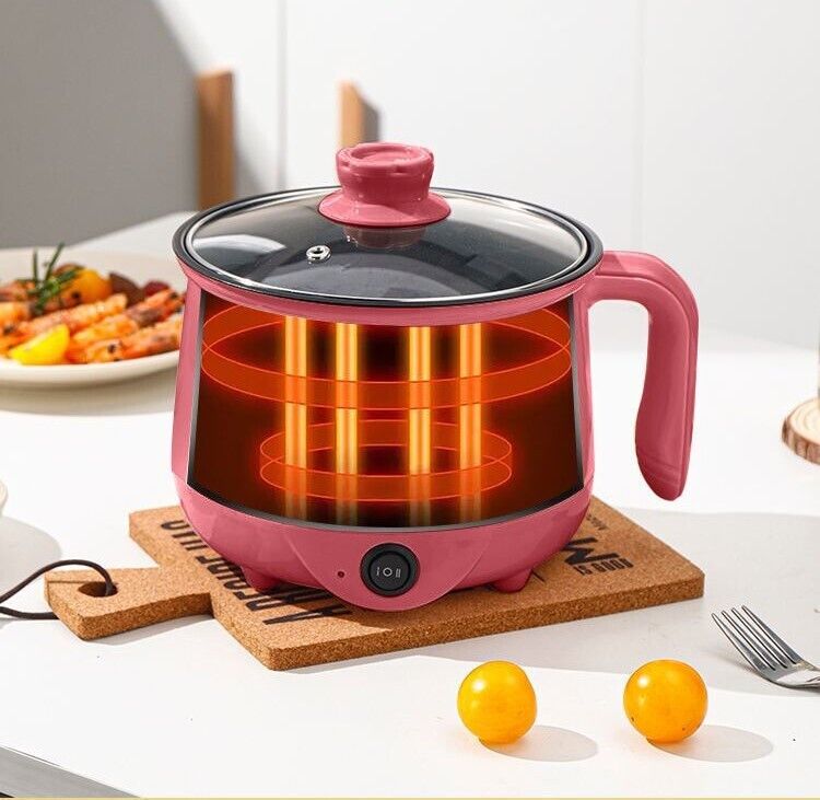 1.8L Portable Electric Mini Rice Cooker Non-Stick Soup Cooker Multi Cooking